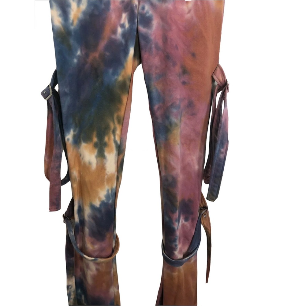 NWT Shane Justin Unisex Size Large Tie Dye Buckle Legs Long Pants Hype Rare - Picture 6 of 11